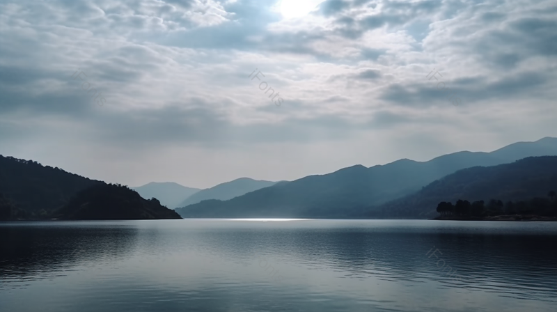 烟雨闽南晴空万里蓝天白云山峰和平静的湖泊河流自然环境图像摄影,高清,摄影图,摄影图片,图片大全,摄影图免费下载